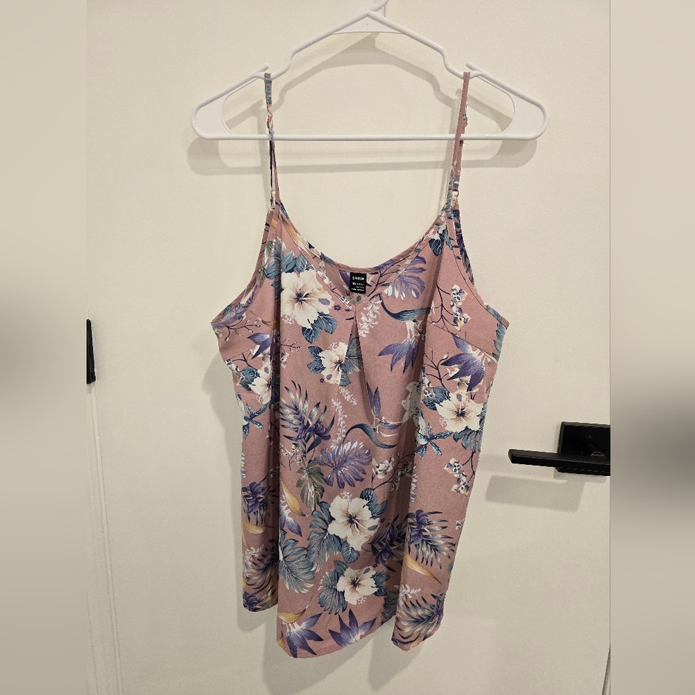 SHEIN Pink and Purple Camisole Top with Adjustable Straps